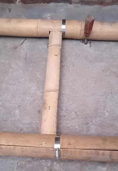 竹竿梯子用不銹鋼喉箍捆綁